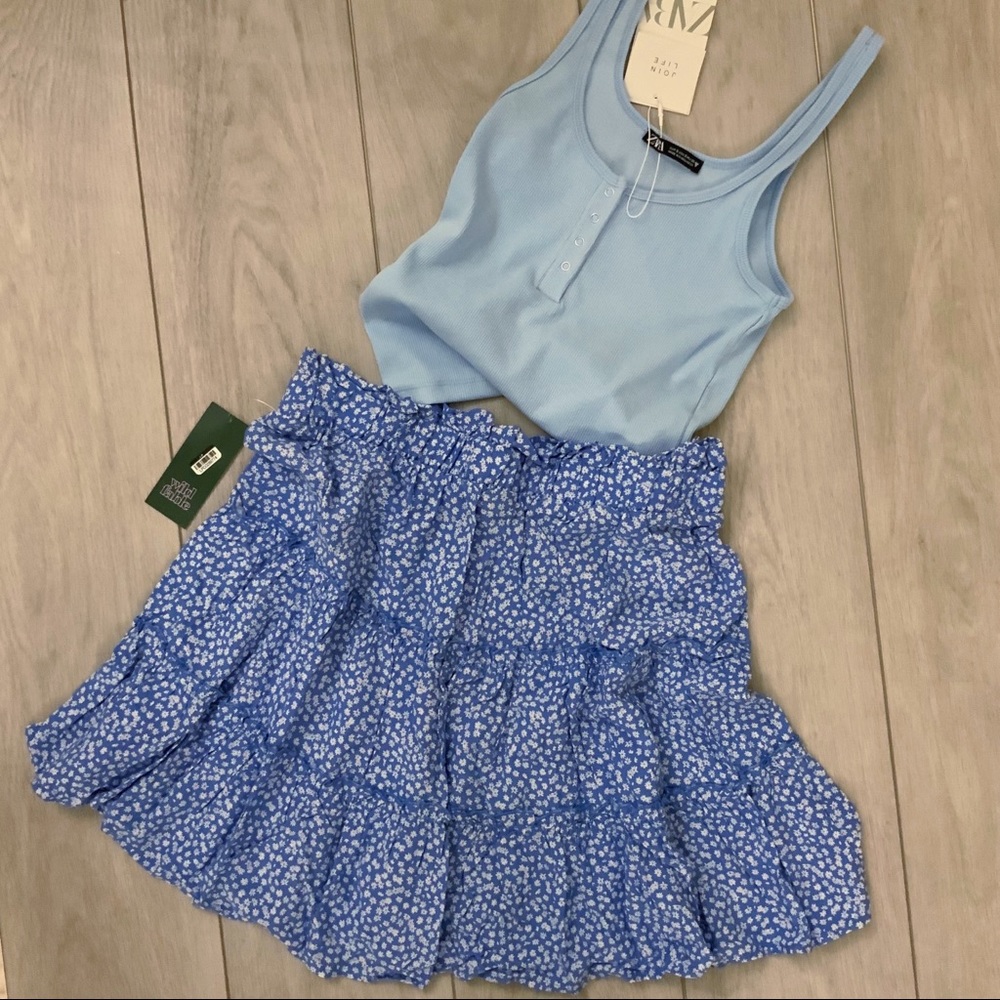 2 Piece Womens Zara Tank Top and Wild Fable Skirt
